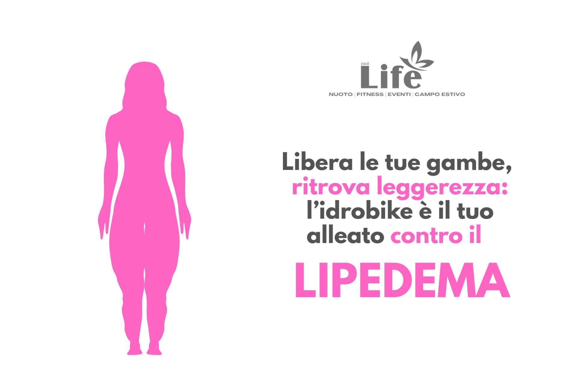 Sagoma femminile che evidenzia il lipedema alle gambe - corsi di idrobike Piscina Life Cervinara